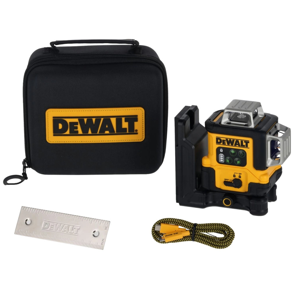 Tracciatore laser DeWalt DCLE14361GB-XJ 18V 3x360° luce verde USB-C autolivellante