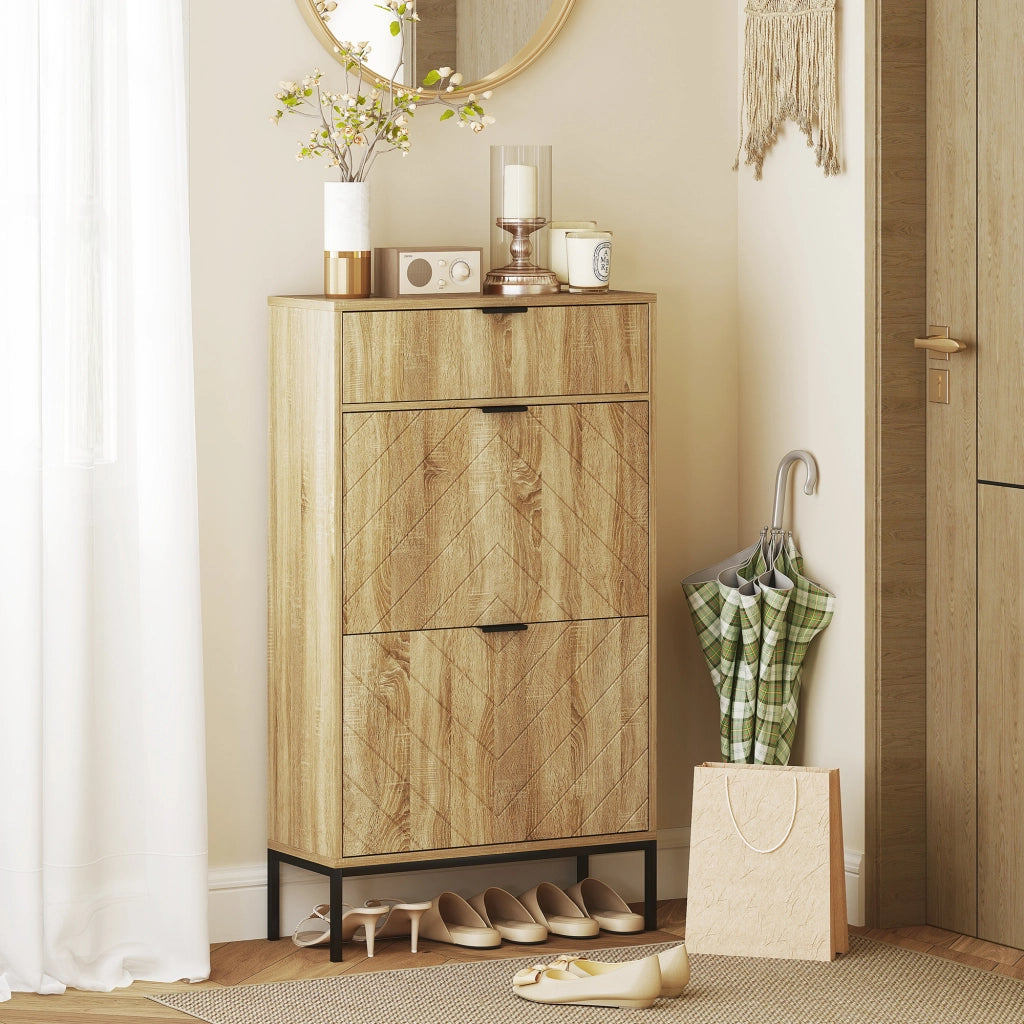 Armadio per scarpe con cassetti e ripiani ¨C Zephmum ¨C Robe 60x24x105.5 cm