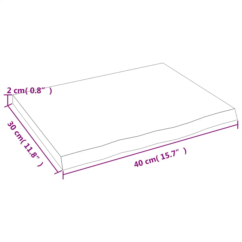 Ripiano Muro Marrone Chiaro 40x30x2 cm Massello Rovere Trattato 363626