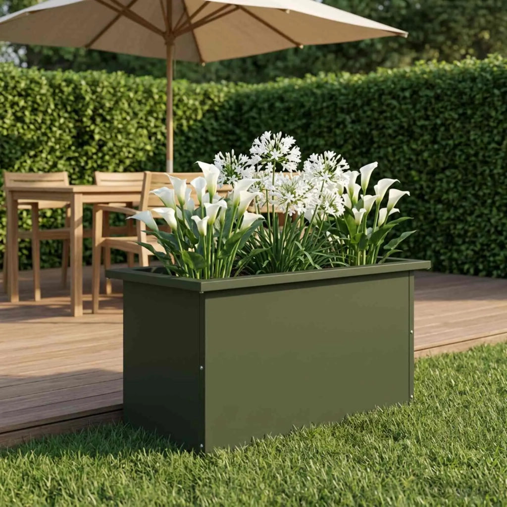 Fioriera da giardino con LED Verde Oliva 30 x 60 x 30 cm 8008090