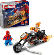 LEGO | Marvel Spider-Man vs. Ghost Rider in Motocicletta - Giocattolo dei Supereroi con Modellino di Moto, 2 Minifigure,