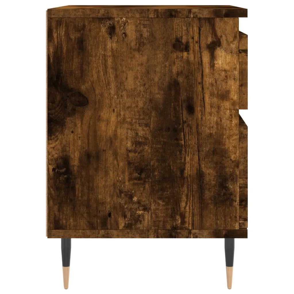 Comodini 2pz-Set di 2 Tavolino da notte Rovere Fumo 40x35x50 cm in Legno Multistrato 434073