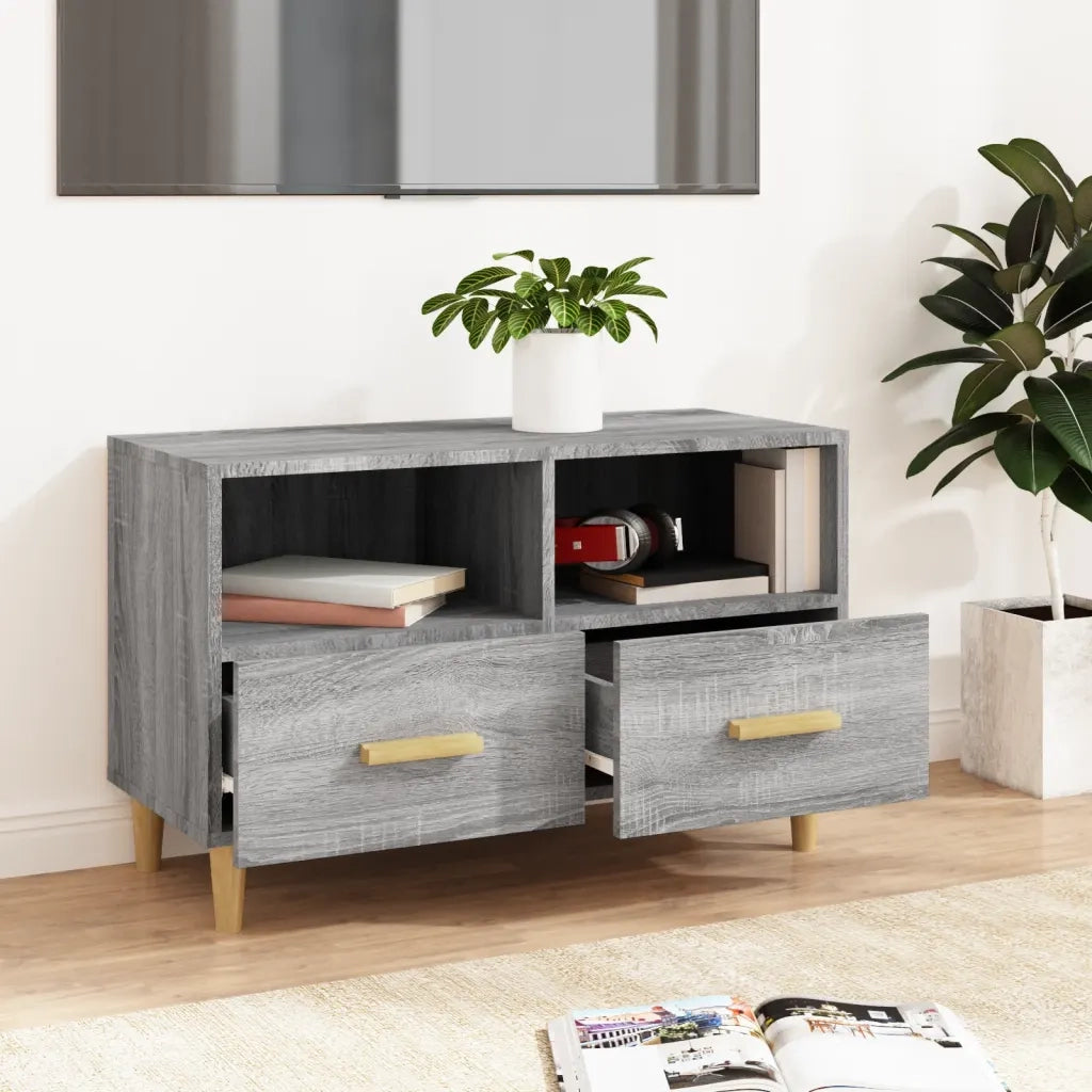 Mobile Porta TV Grigio Sonoma 80x36x50 cm in Legno Multistrato 817490