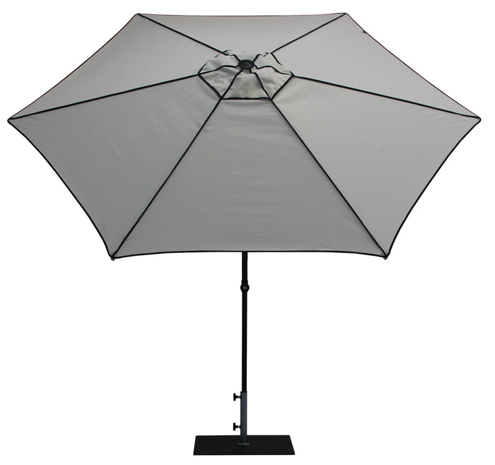 Ombrellone da Giardino Ø3 m Palo Ø38 mm in Alluminio Tessuto Dralon Acrilico Border Bianco