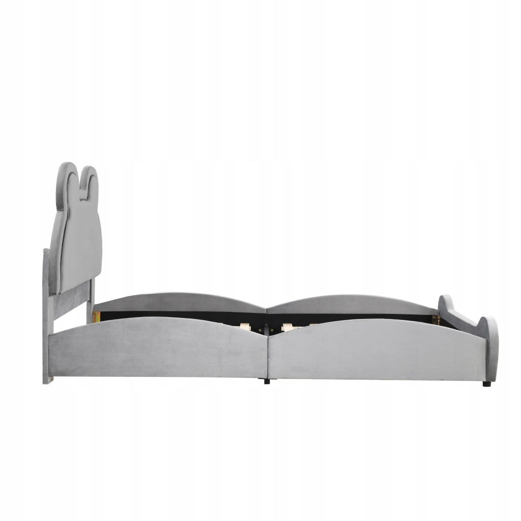 Letto per bambini imbottito - Xylo - 90x200 - Grigio