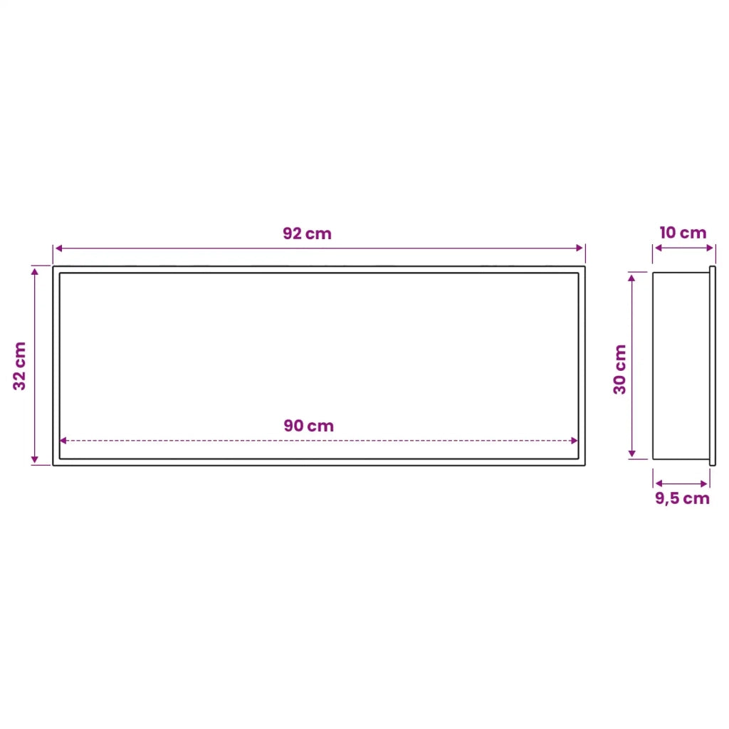 Nicchia per doccia Bianco 90 x 30 x 9,5 cm Acciaio inossidabile 42012676