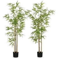 Pianta Artificiale Bambù Albero Artificiale Altezza 180 cm Con Vaso, Decorazione Interna, Molto Realistico