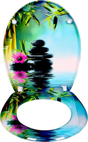 Specchio per il bagno antibatterico con chiusura morbida - Blauwe Harmonie - 45.2x37.8cm