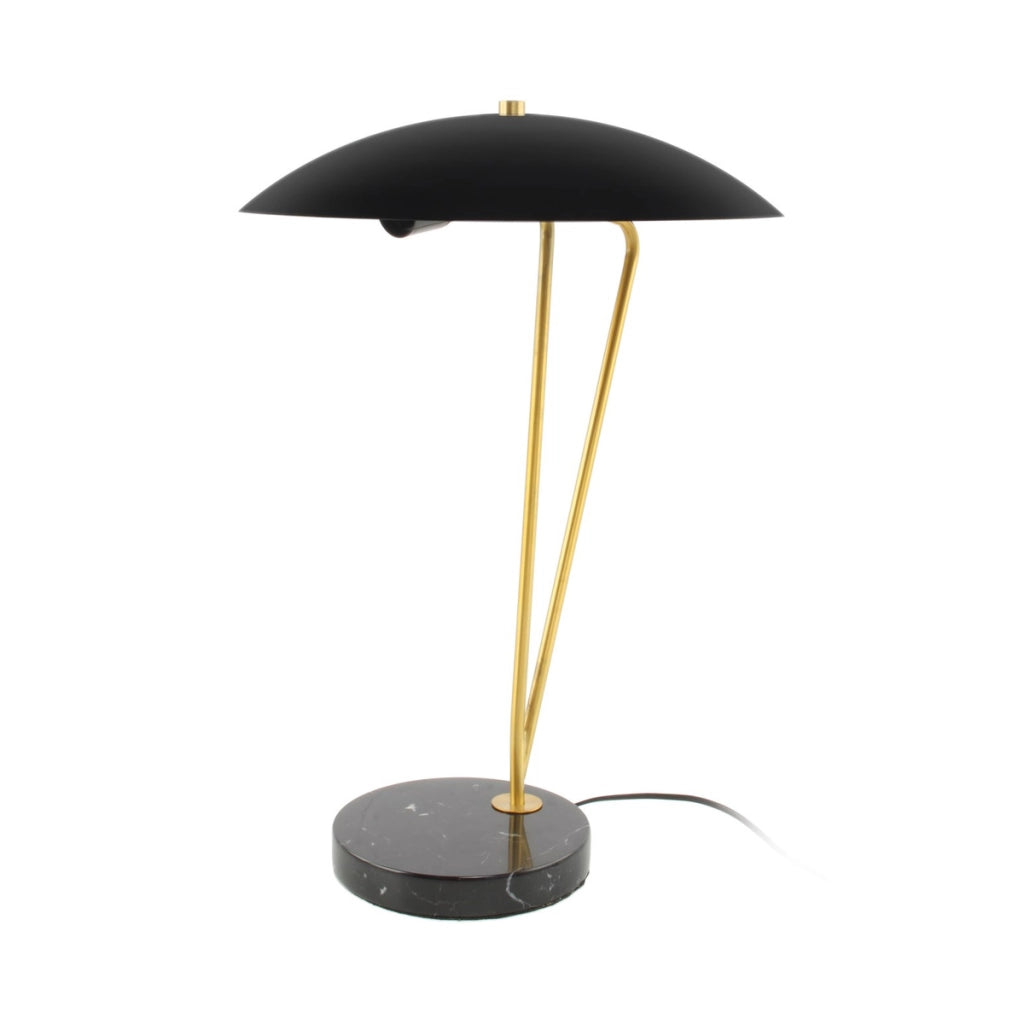 Lampada da tavolo Kayani 125 in metallo e marmo nero e oro