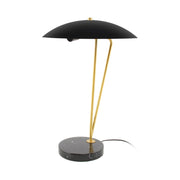 Lampada da tavolo Kayani 125 in metallo e marmo nero e oro