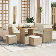 Set Divano da Giardino con cuscino 8 pcs beige e panna