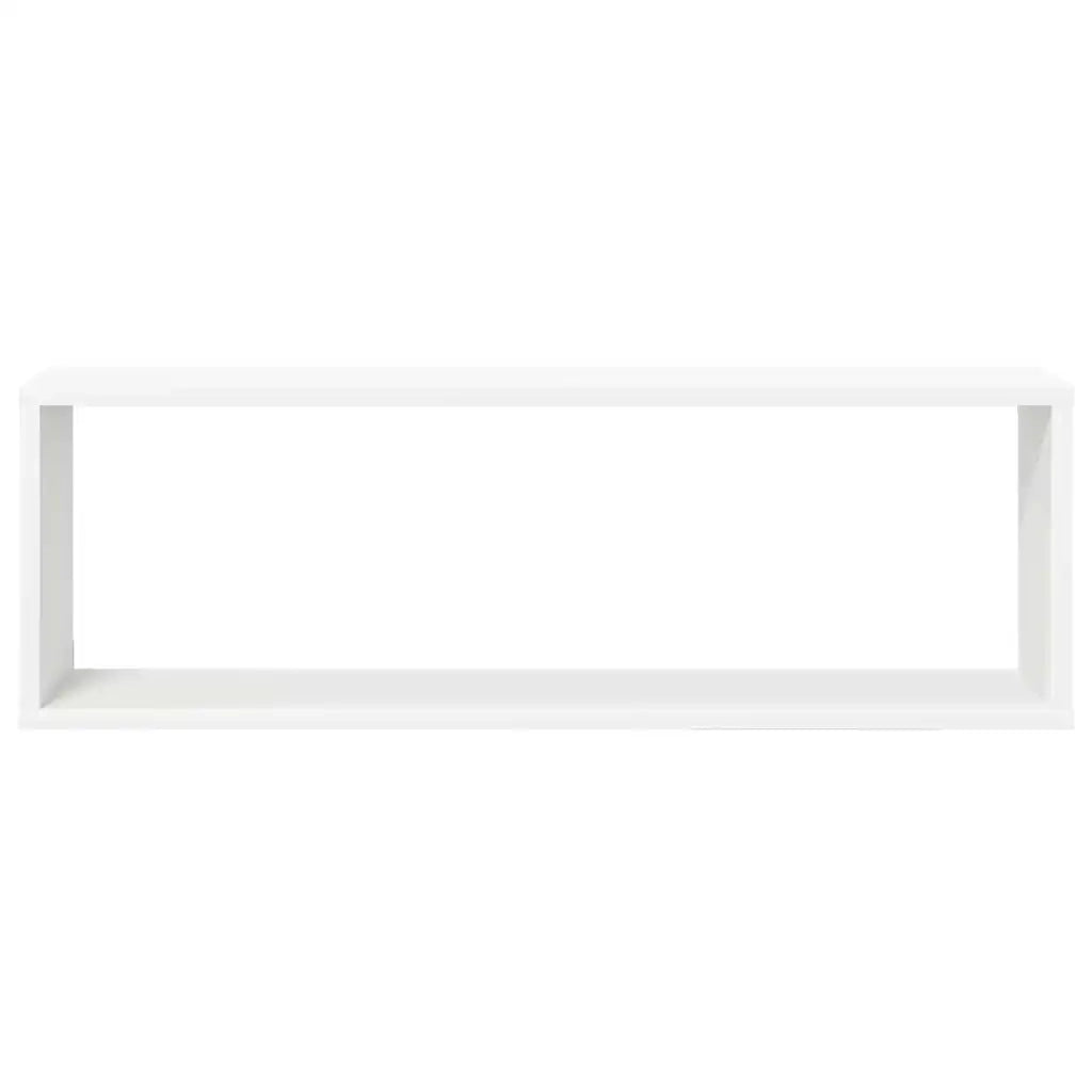 Mensole Parete a Cubo 2pz Bianco 80x15x26,5cm Legno Multistrato