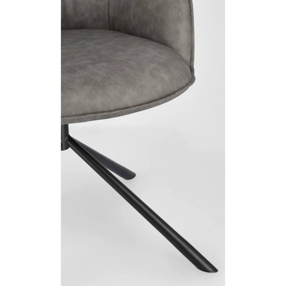 Set di 2 Poltrone Imbottite in Tessuto con Braccioli e Gambe in Acciaio - EFFORTLESS