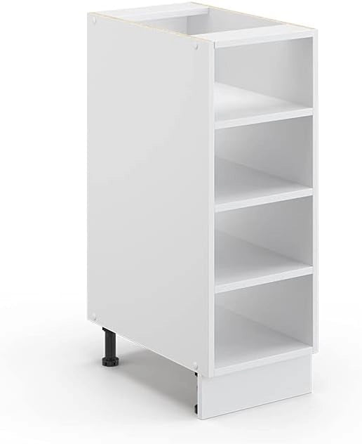 Mobiletto bagno Fame-Line, Bianco, 30 x 82 cm senza piano di lavoro, per la conservazione di articoli da bagno e prodotti per la pulizia