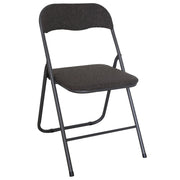 Sedia Pieghevole Imbottita Teddy  in Tessuto Bouclè da Interno Ufficio Casa Resistenti Ferro Leggere Colorate Co Grigio