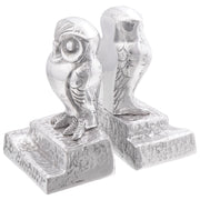 Fermalibri 2 pz Argento 12x9x19 cm Alluminio Gufo