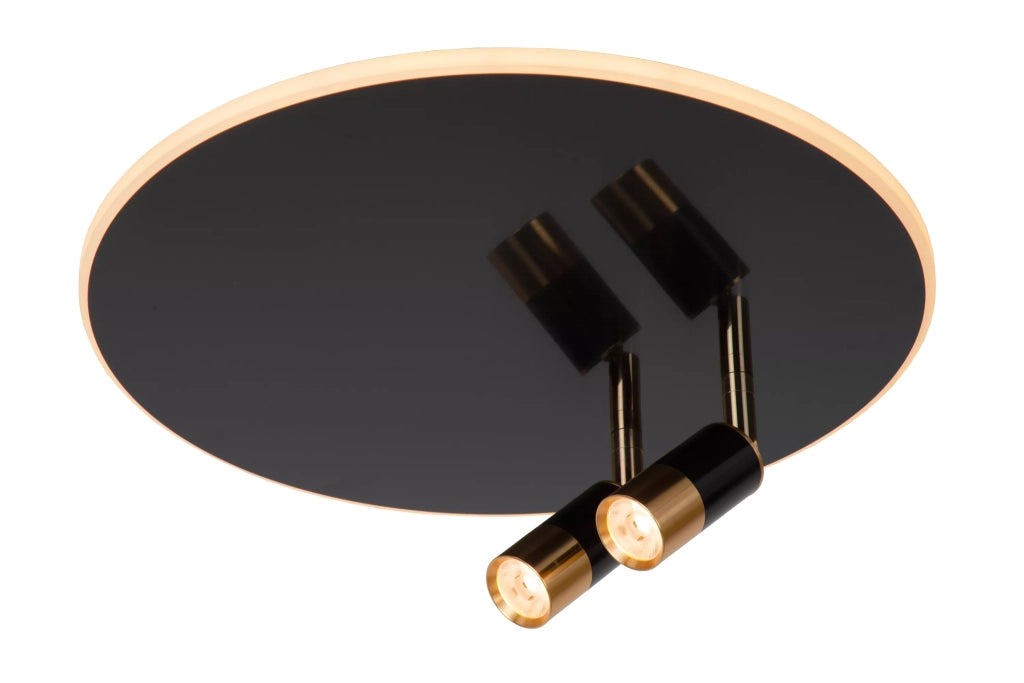 Plafoniera LED Lucide Jubel nera/oro 40cm dimmerabile