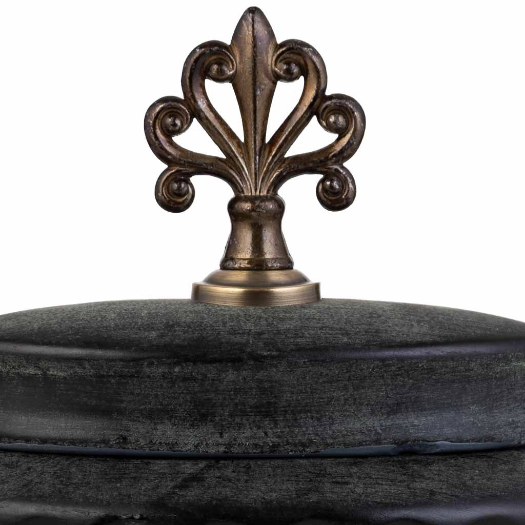 Vaso in ceramica nera, 18,5x10,5x24h cm