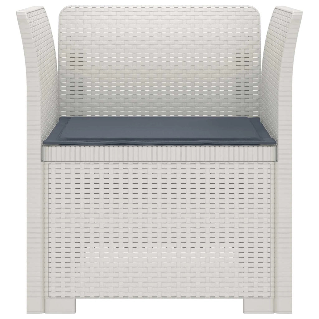 Poltrona a 1 Posto con Cuscino Aspetto Rattan PP Bianco 8011863