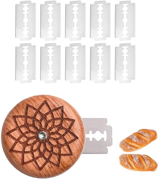 Strumento per tagliare il pane - 10 lame intercambiabili - Argento - Tagliapane per impasto - Ideale per la panificazione - Manuale - Codice prodotto: - Modello: - Dimensioni: - Materiale: