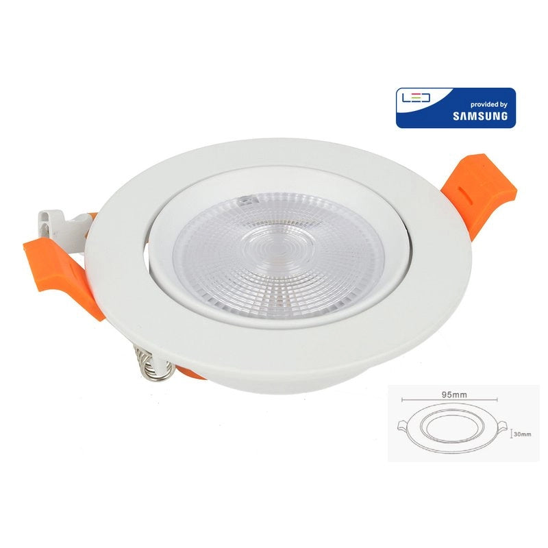 Faretto Led Da Incasso Orientabile 10W Cob Freddo 6400K Diametro 95mm Foro 80mm Chip Samsung SKU-21841
