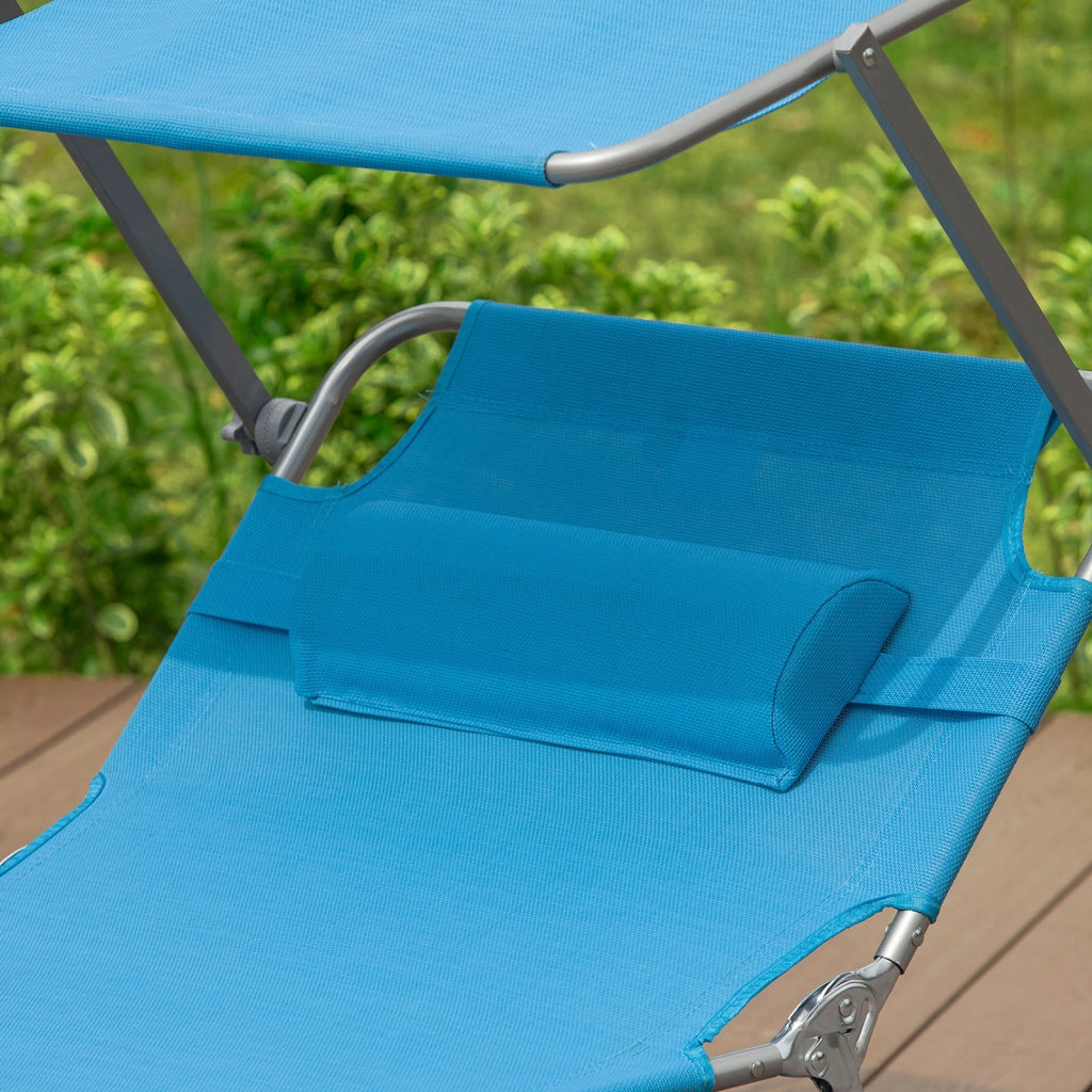 SoBuy Lettino prendisole pieghevole con tettuccio 63x215x30cm OGS48-B