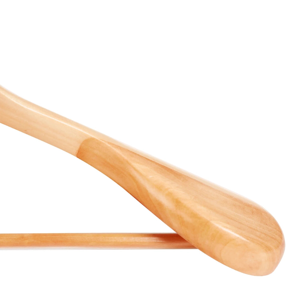 Confezione da 6 Grucce in Legno Massello con Spalle Extra Larghe Antiscivolo per Abiti Camicie Cappotti Giubbotti Pantaloni Ganci Girevoli a 360° Colore Legno 12_0003410