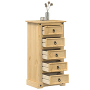Comodino-Tavolino da notte Corona 53x39x103 cm in Legno Massello di Pino