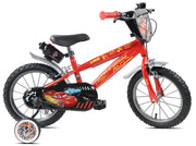 Bicicletta per Bambini 14" Disney Cars Freni Caliper e Stabilizzatori in Acciaio Hi-Ten Rosso