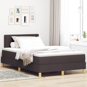 Letto a Molle con Materasso & LED Marrone Scuro 120x200 cm Tessuto