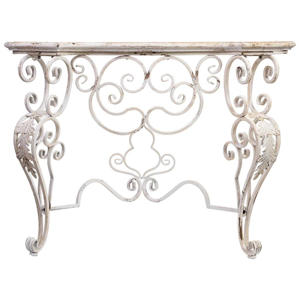 Console in legno e metallo finitura invecchiata 114x43x80h cm