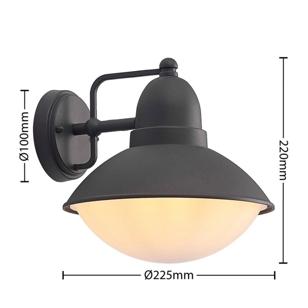 Applique Esterno Nordica Urban Alluminio Nero Bianco 1 Luce E27 Ip44