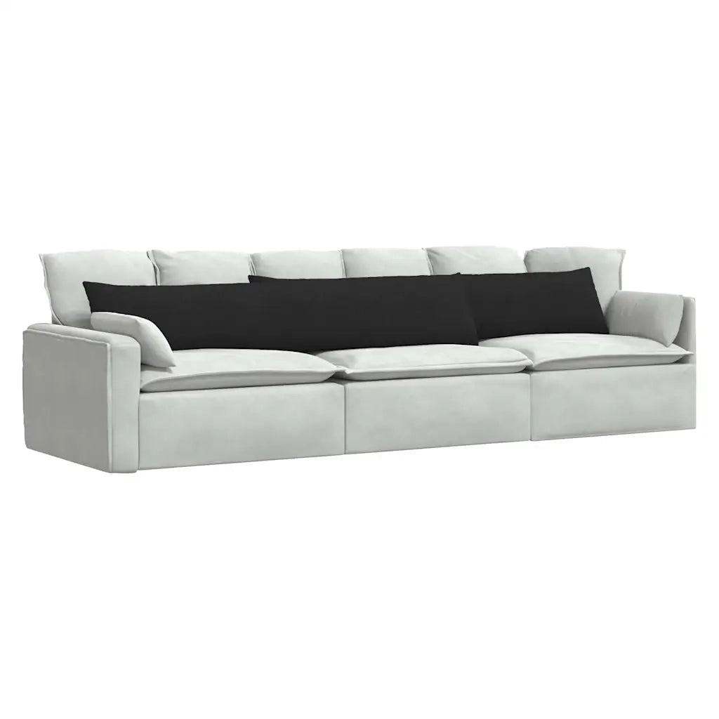 Cuscini da Divano 2 pcs Nero 200 x 40 cm Tessuto