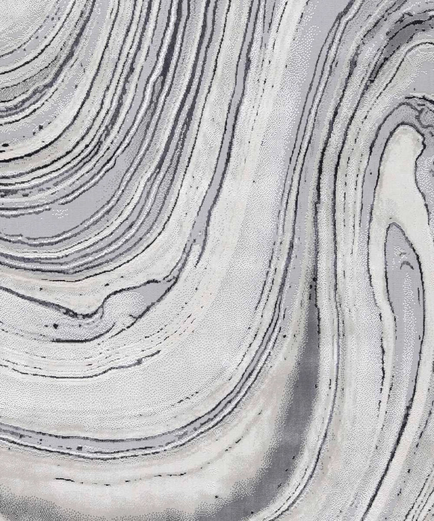 Tappeto NEVADA 9223 grigio cm.240x340 disegno moderno a onde effetto marmo