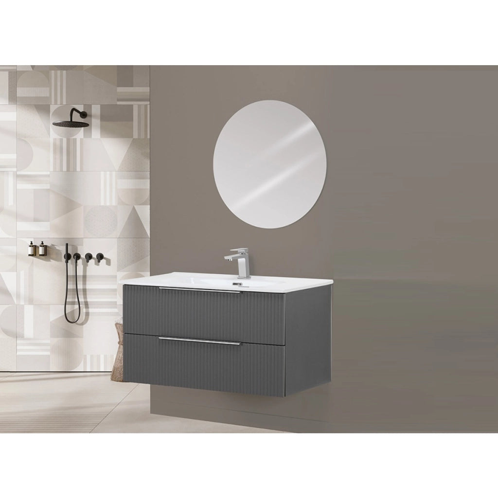 MOBILE BAGNO BURANO 100CM GRIGIO CANNETTATO