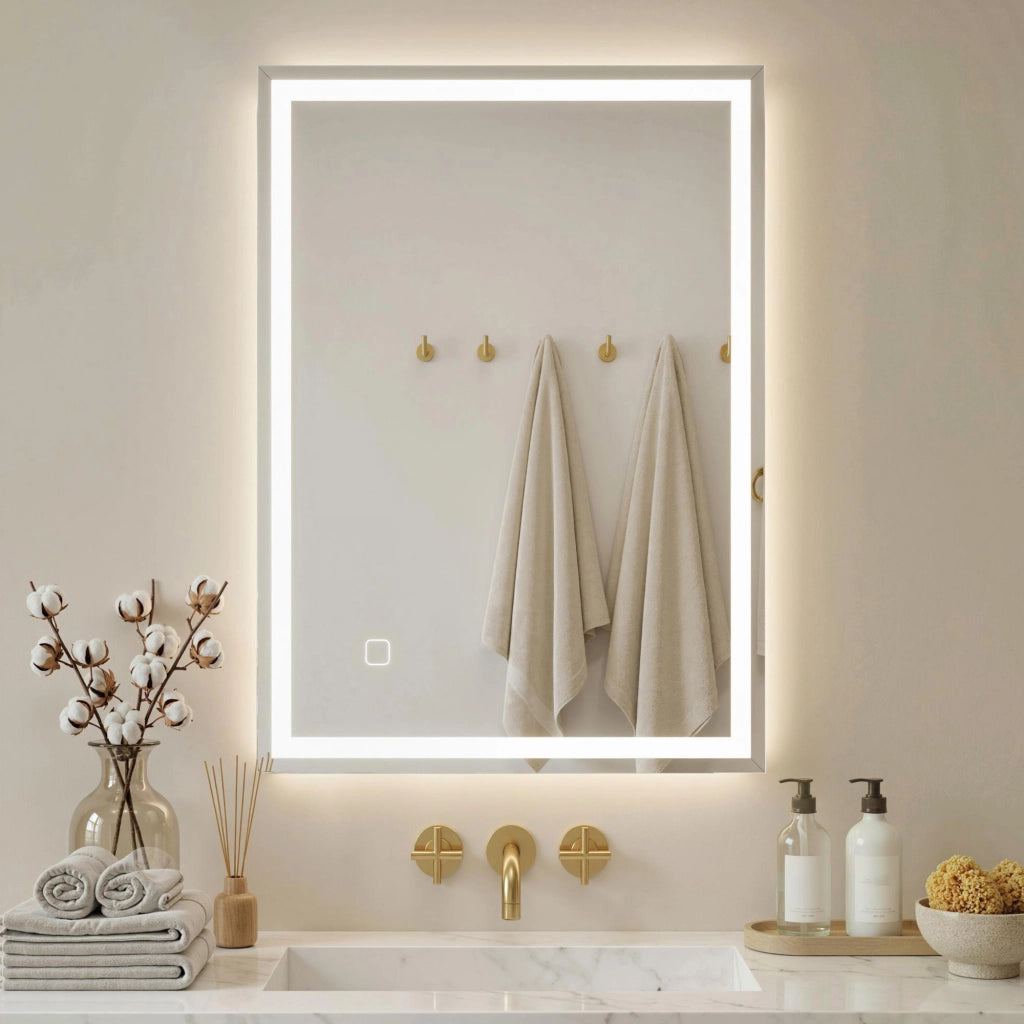 Specchio da Bagno con LED ¨C zephmum ¨C Bianco 60x30x