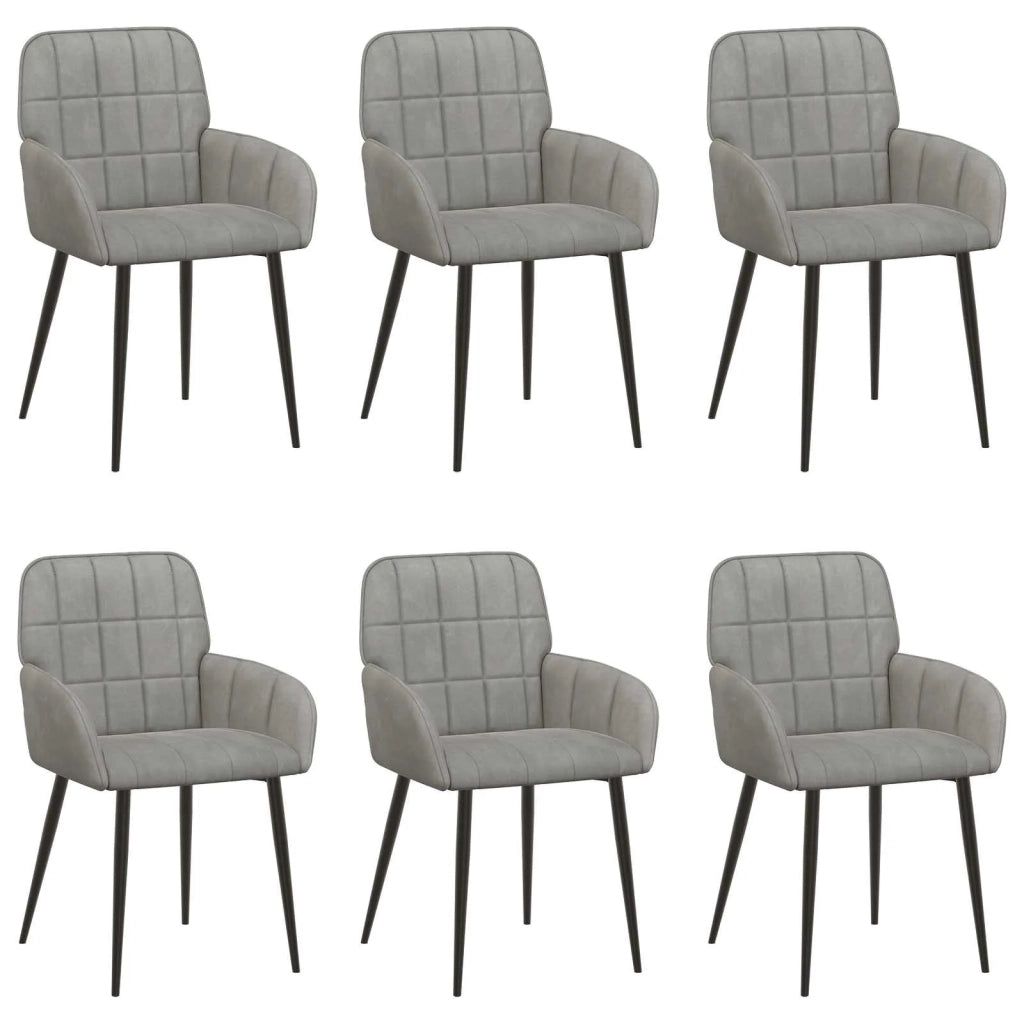 Sedie da pranzo 6 pcs Velluto (V) Grigio Chiaro 3428175