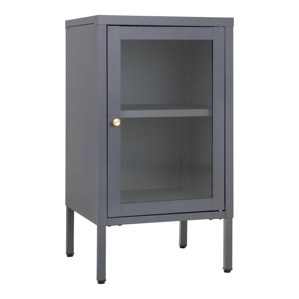 Vetrinetta Dalby, Grigio, Metallo, 35x38x70 cm