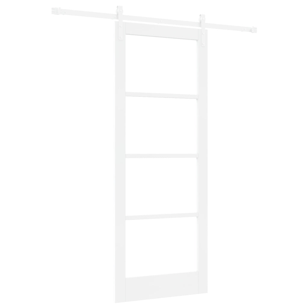 porta scorrevole  con set di accessori 'ORKDAL'Bianco Legno Massello e Vetro