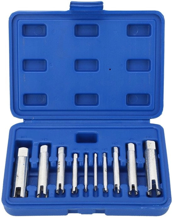 Set di viti a spillo - 10 pezzi - set di attrezzi per viti - acciaio resistentente all'usura - per M4/M5/M6/M8/M10/M12/M14/M16/M20/M22 - compreso contenitore di conservazione