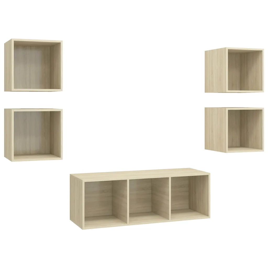 Set Mobili TV 5 pz Rovere Sonoma in Legno Multistrato cod mxl 59790