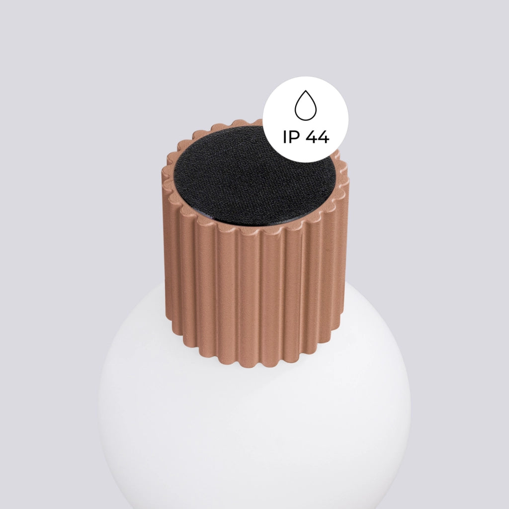 Applique SFERA mocca con globo vetro bianco G9 IP44