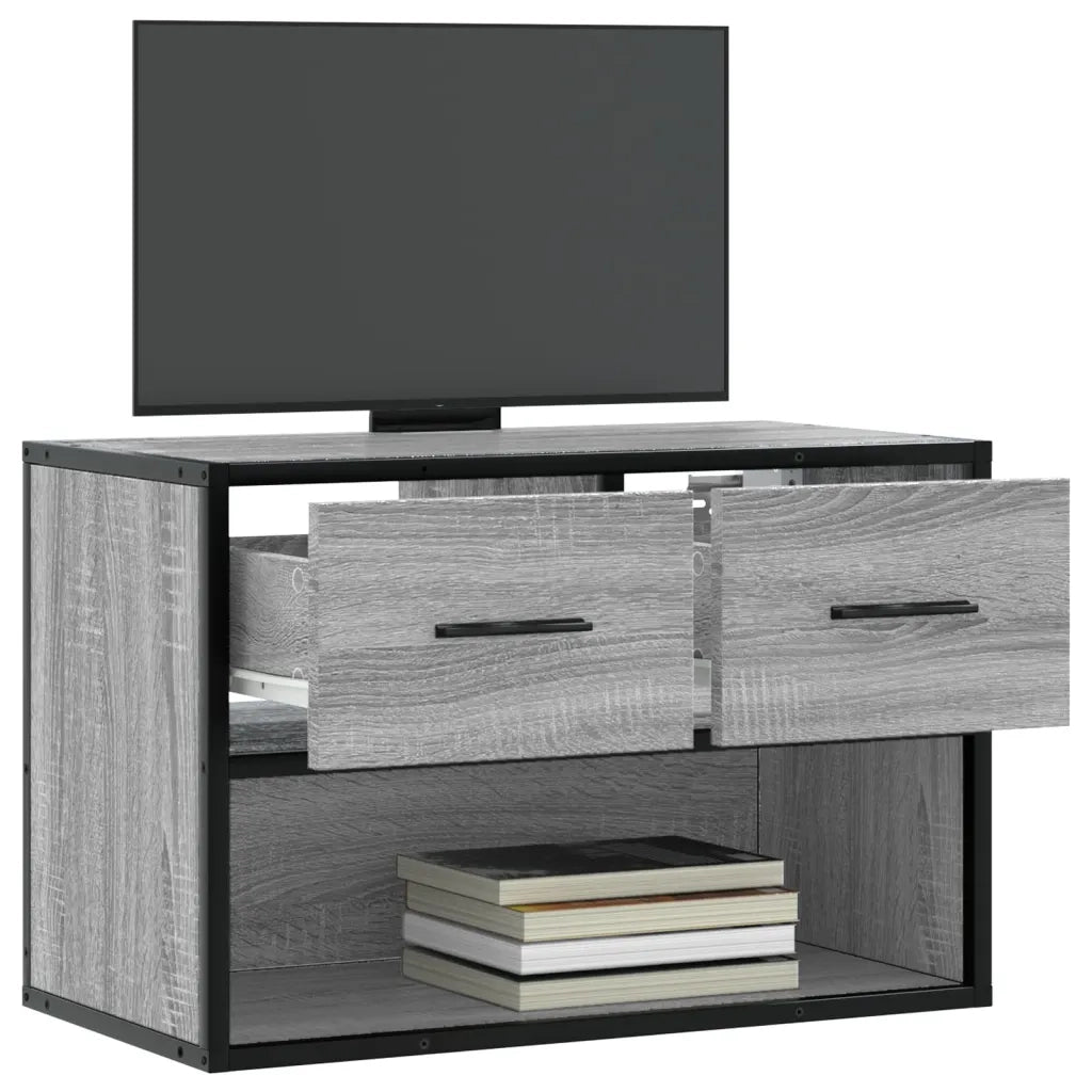 Mobile TV-Credenza TV-Console TV Grigio Sonoma 60x31x39,5cm in Truciolato e Metallo 470145