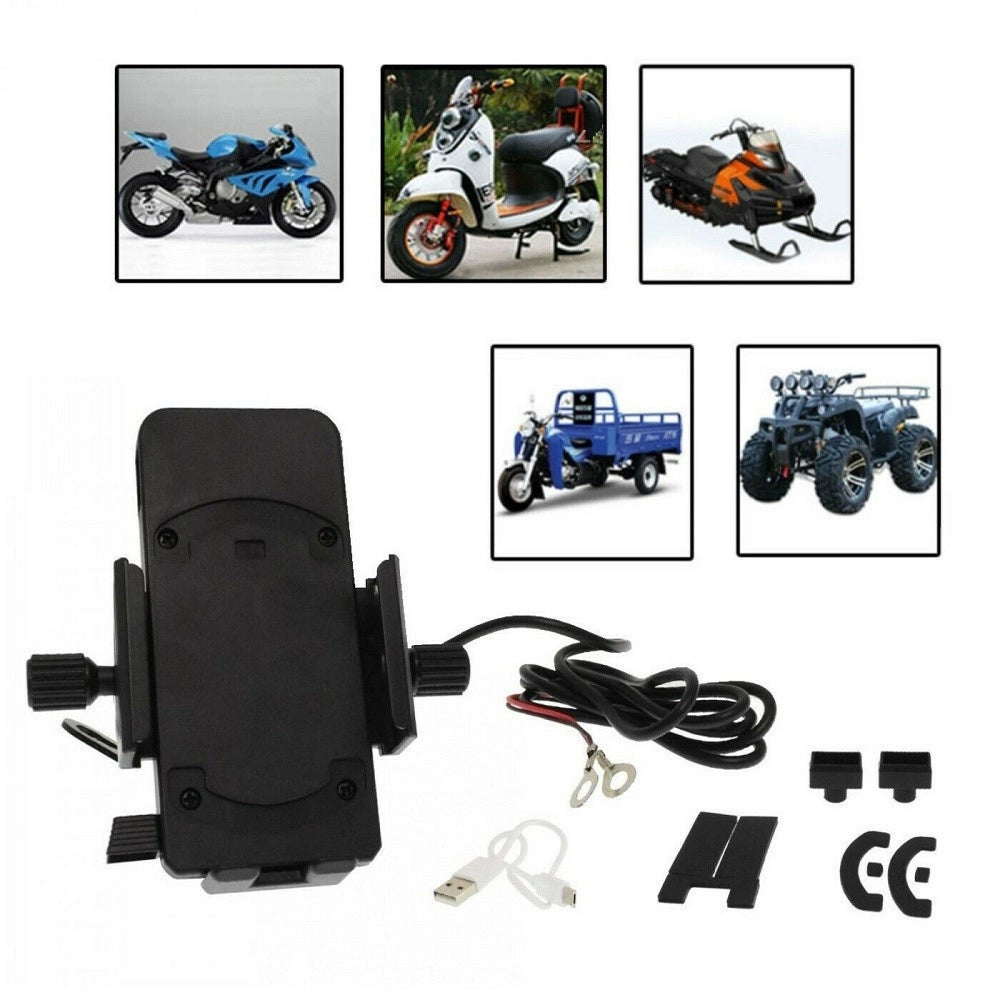 Trade Shop - Supporto Porta Cellulare Con Presa Usb Per Moto Bici Ricarica 5v 2.1a Q-cd66 -