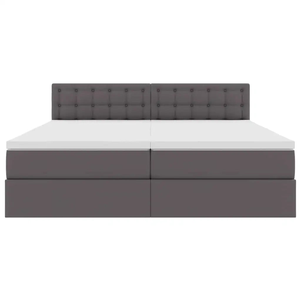 Letto con Contenitore Grigio 180 x 200 cm Pelle Sintetica 3370907