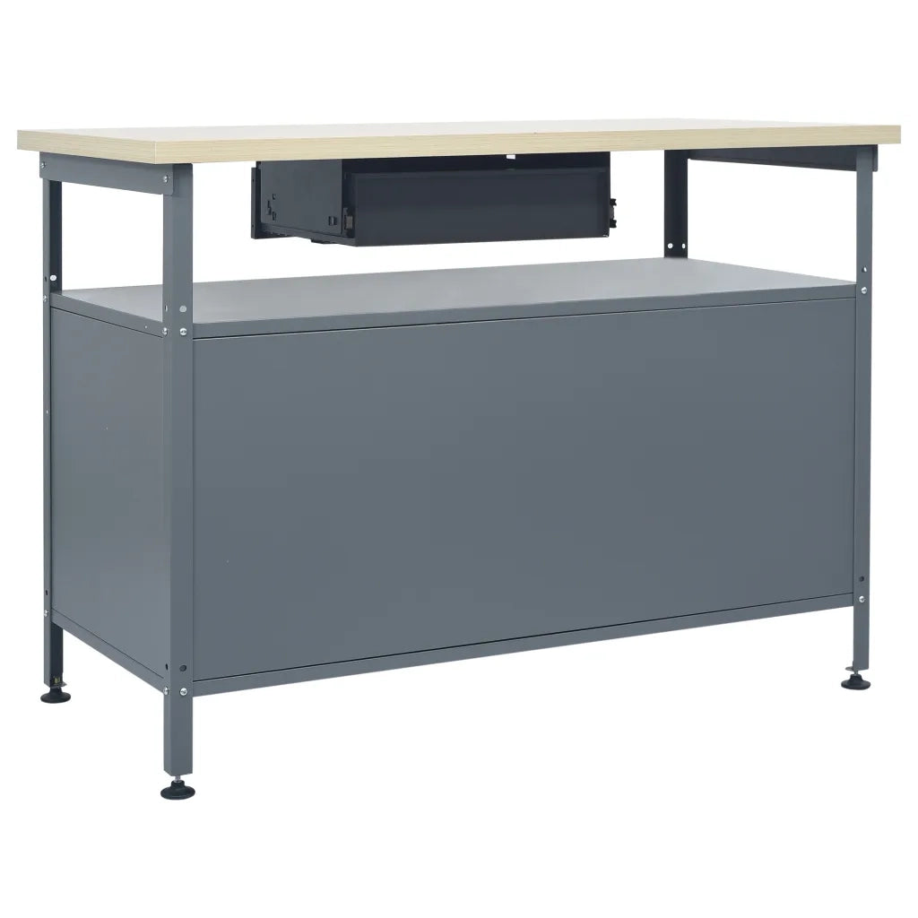 Banco da Lavoro Nero 120x60x85 cm in Acciaio 145345