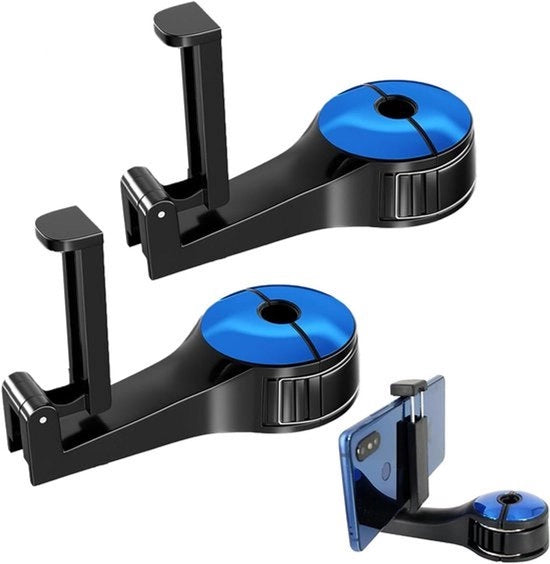 Autohaken 2-in-1 con supporto per telefono per sedile posteriore auto - Autohaken rotativo e supporto per testa universale per auto