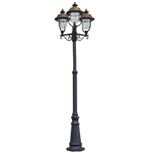 LAMPIONE 3 BRACCI APOLLO CM.230 ALLUMINIO PRESSOFUSO NERO RAMATO