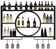 Barplanken Scaffali per Vino per Bar, Ristorante, Interno (Nero, 100 * 15 * 80)
