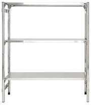 Scaffale in acciaio inox con ripiani lisci regolabili in altezza con ganci cm. 160x50x150h